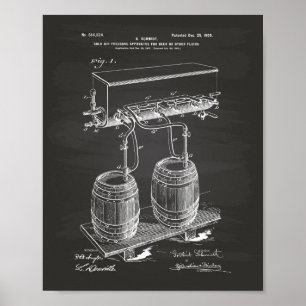 Cold Air Pressure Beer 1900 Patent Art Chalkboard Poster