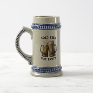 Cold Beer Hot Party 2 Pints Perfekter Combo Bierglas
