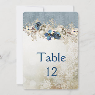 Cold Blue Winter Day Table Card Einladung