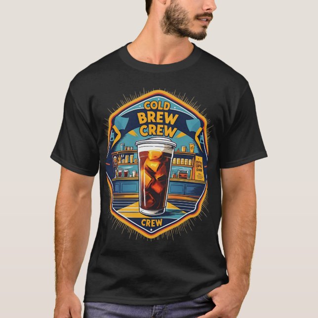 Cold Brew Crew Retro Kaffeemaschine T - Shirt für  (Vorderseite)