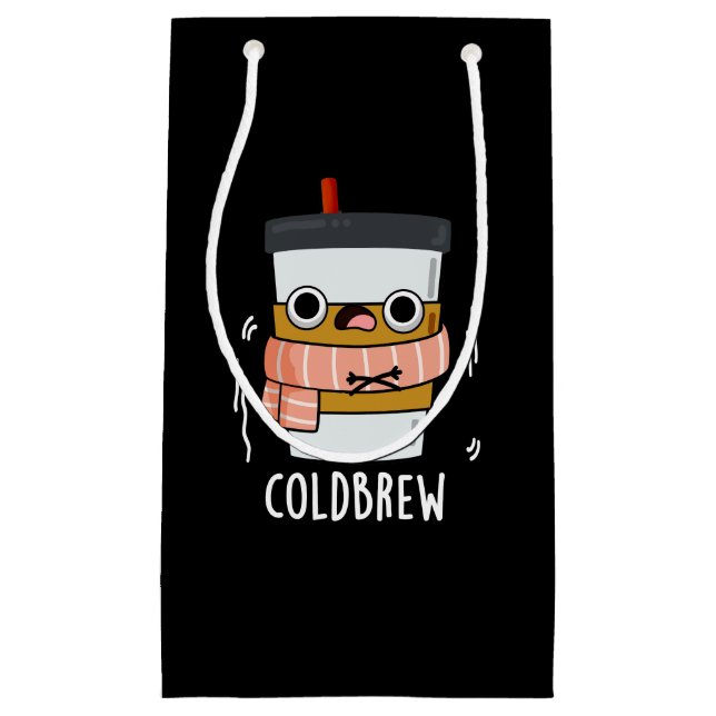 Cold Brew Funny Freezing Coffee Pub Dark BG Kleine Geschenktüte (Vorderseite)