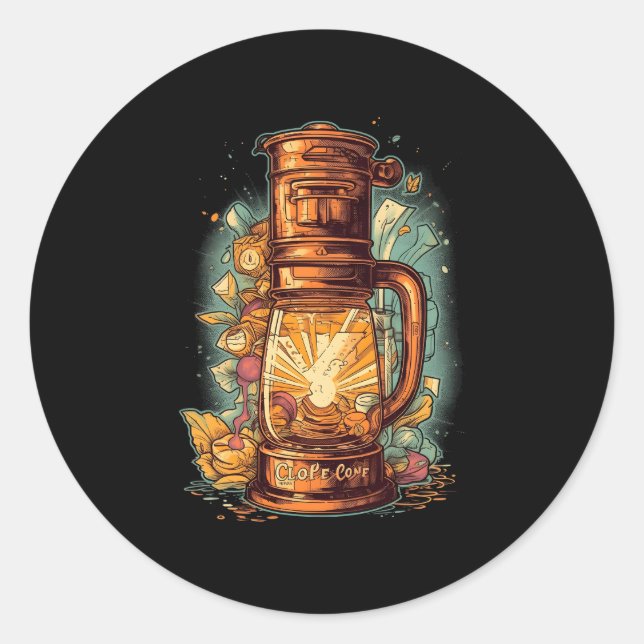 Cold Brew Kaffeemaschine Iced Kaffee Barista Caffe Runder Aufkleber (Vorderseite)