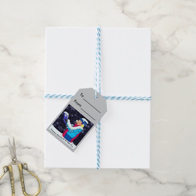 Cold Christmas Caroler Geschenktasten Geschenkanhänger (Mit Garn)