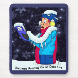 Cold Christmas Caroler Mousepad