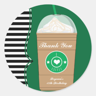 Cold Coffee Frap Geburtstagsfeier Gefallen-Sticker Runder Aufkleber