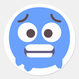 Cold Face Niedlich Adorable Emoji Editable Colors  Runder Aufkleber