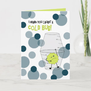 Cold Get Well-Trapped Bug in Medicinal Cups Karte