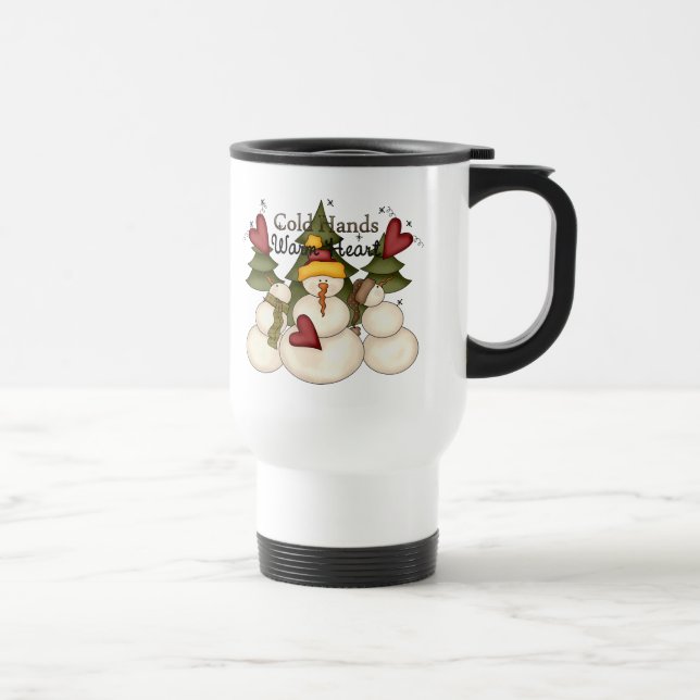 Cold Hands Warm Heart Snowman Travel Mug Reisebecher (Rechts)
