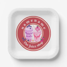 Cold Jogurt Smoothies Fruchtsaftshop Logo Pappteller