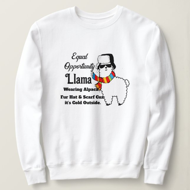 Cold Llama Sweatshirt - Funny Women's Hoodie (Design vorne)