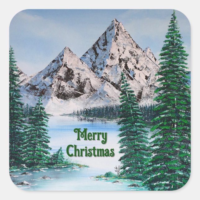 Cold Mountain Quadratischer Aufkleber (Vorderseite)