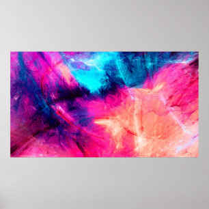 Cold multicolor schöne futuristische Muster. Abst Poster