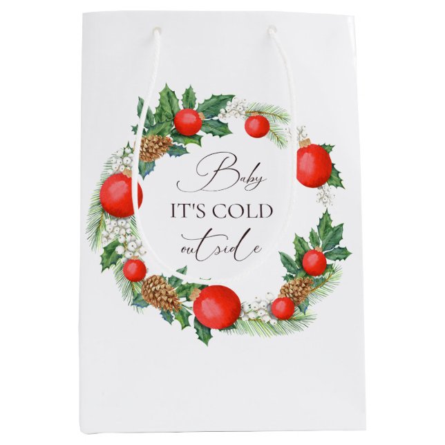 Cold Outdoor Weihnachtsbad Winter Baby Dusche Mittlere Geschenktüte (Vorderseite)
