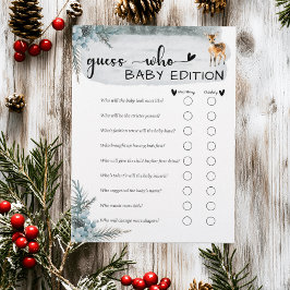 Cold Outdoor Winter Animals Baby Dusche raten, wer Flyer