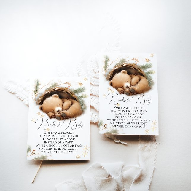 Cold Outdoor Woodland Bear Winter Baby Books Begleitkarte (Von Creator hochgeladen)