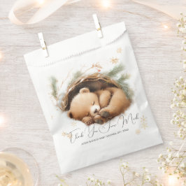 Cold Outdoor Woodland Bear Winter Baby Dusche Geschenktütchen