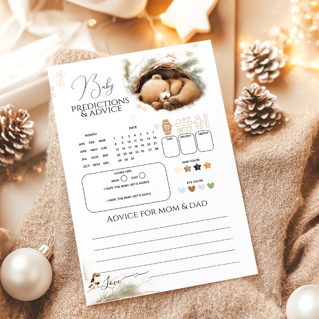 Cold Outdoor Woodland Bear Winter Baby Shower Game (Von Creator hochgeladen)