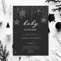 Cold Outside Glitzer Snowflake Neutral Baby Dusche