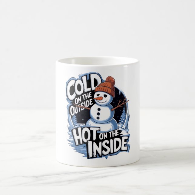 Cold Outside Hot Inside Becher Kaffeetasse (Mittel)