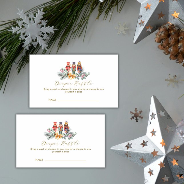 Cold Outside Nutcracker Diaper Raffle Baby Shower  Begleitkarte (Cold Outside Nutcracker Diaper Raffle Baby Shower Enclosure Card)