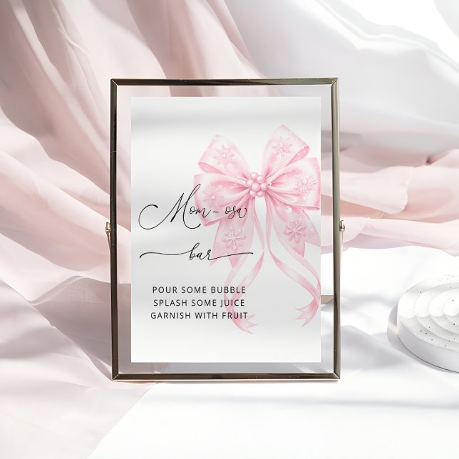 Cold Outside Pink Bow Baby Dusche Mama-osa Bar Poster (Von Creator hochgeladen)