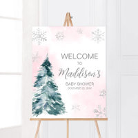 Cold Outside Pink Winter Baby Dusche Empfang