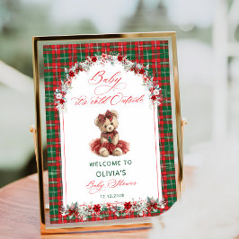 Cold Outside Teddy Bear Baby Dusche Willkommen Poster