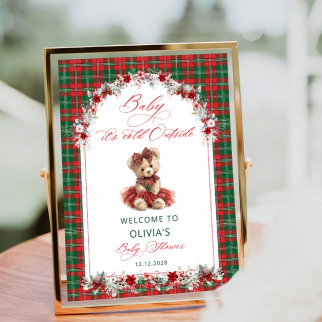 Cold Outside Teddy Bear Baby Dusche Willkommen Poster (Von Creator hochgeladen)