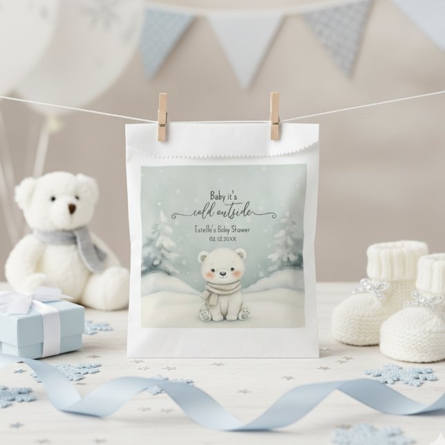 Cold Outside Winter Gender Neutral Baby Shower Geschenktütchen (Von Creator hochgeladen)