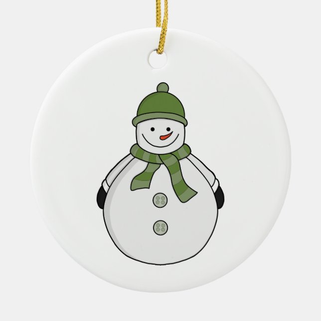 Cold Snowman Keramik Ornament (Vorne)