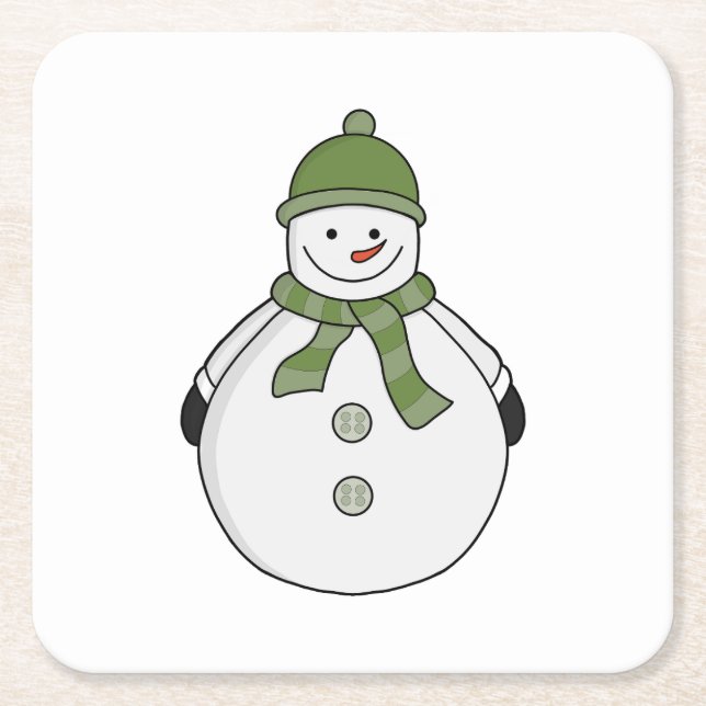 Cold Snowman Rechteckiger Pappuntersetzer (Vorderseite)