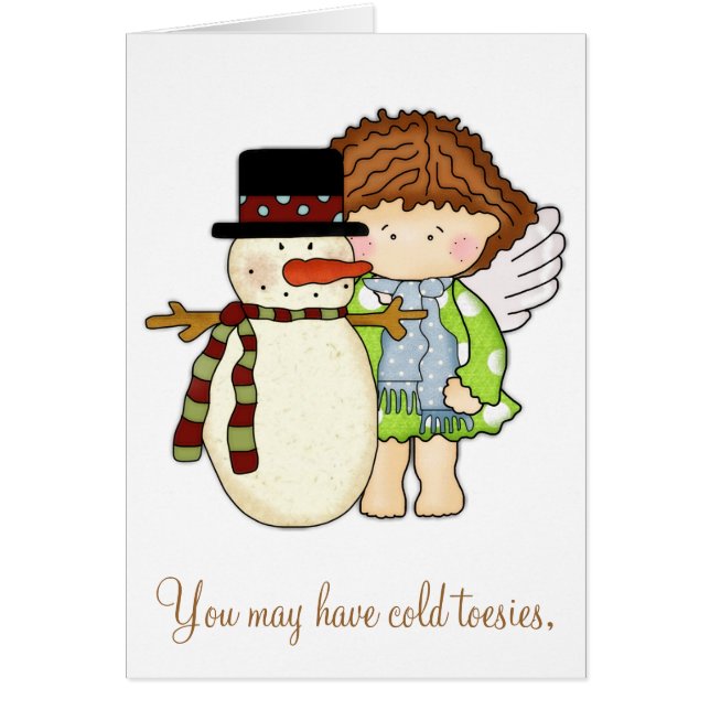 Cold Toesis & Warm Heart Winter Angel Card (Vorne)