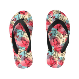 Cold Warm Watercolor Floral Geometric Kinderbadesandalen