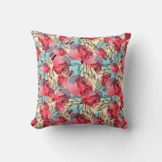 Cold Warm Watercolor Floral Geometric Kissen