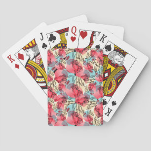 Cold Warm Watercolor Floral Geometric Spielkarten