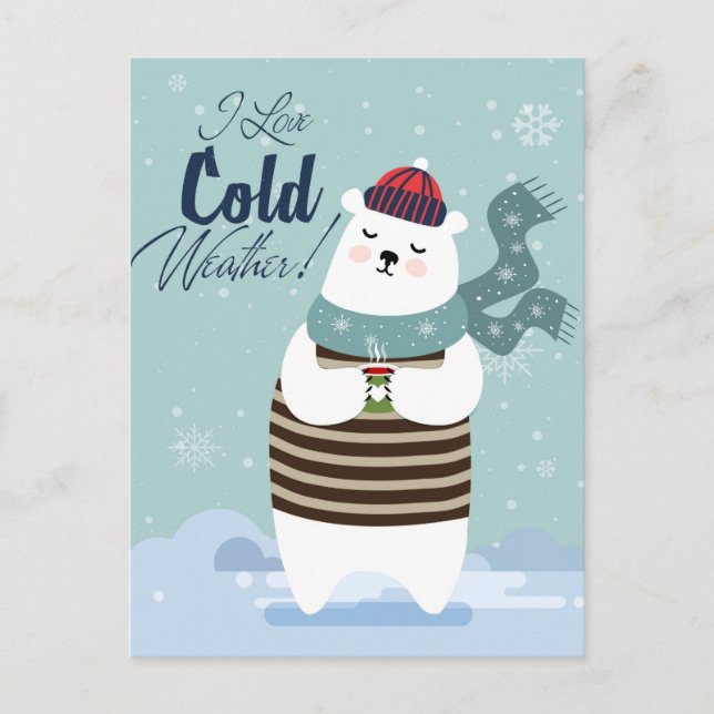 Cold Weather Bear Postkarte (Vorderseite)