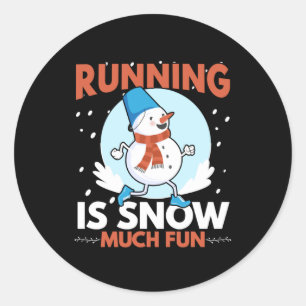 Cold Weather Runner - Laufen macht im Schnee viel  Runder Aufkleber