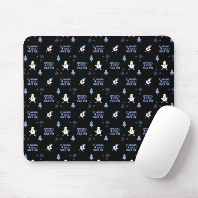 Cold Weather Running Christmas Snowman Mousepad (Mit Mouse)