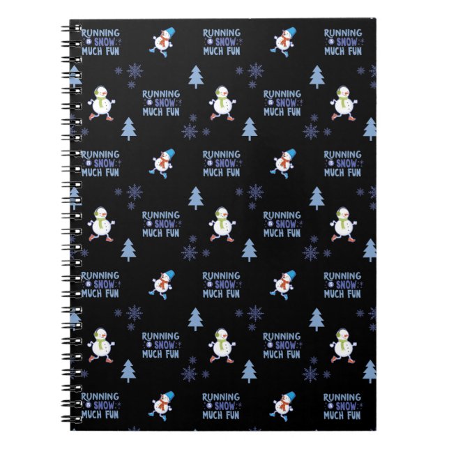 Cold Weather Running Christmas Snowman Notizblock (Vorderseite)