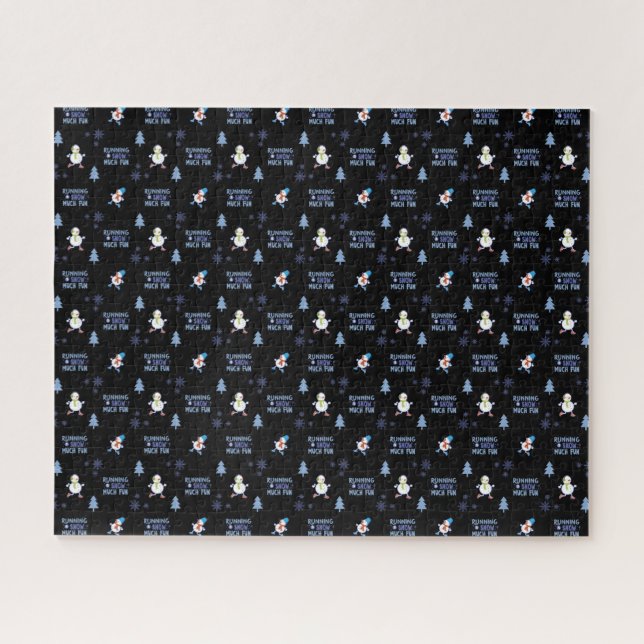 Cold Weather Running Christmas Snowman Puzzle (Horizontal)