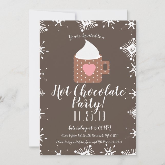 Cold Winter Hot Chocolate Campfire Tasse Ankündigung (Vorderseite)