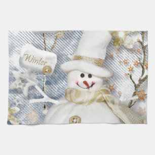 Cold Winter Snowman Handtuch