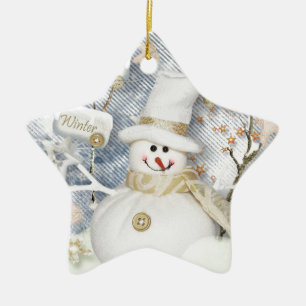Cold Winter Snowman Keramikornament