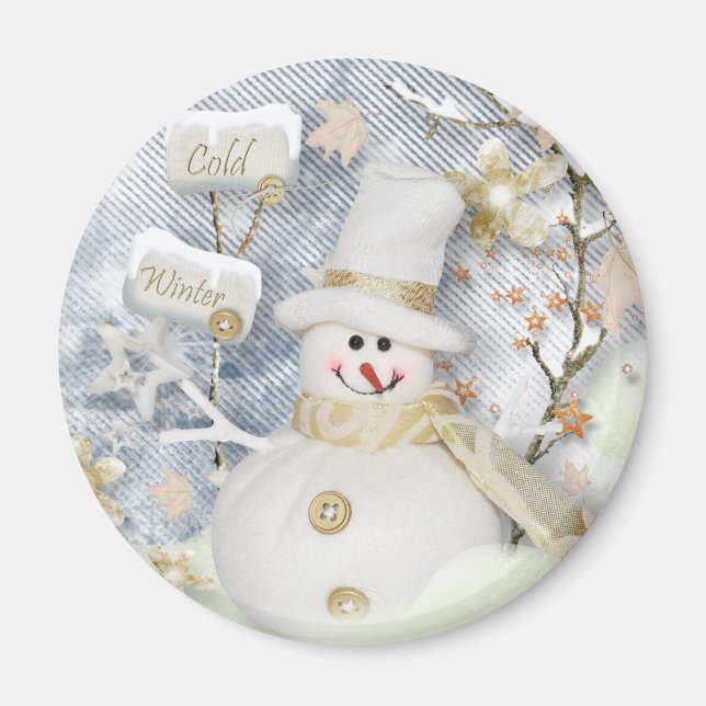Cold Winter Snowman Magnet (Vorne)