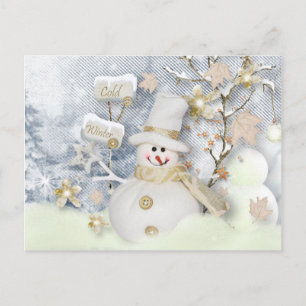 Cold Winter Snowman Postkarte