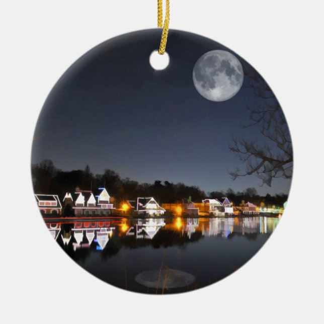 Cold Winter's Night on Boathouse Row Keramik Ornament (Vorne)