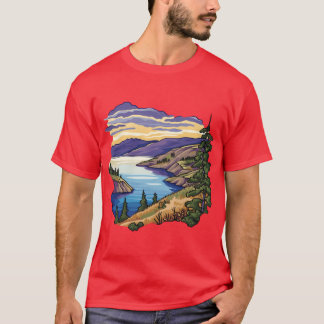 Coldstream Vernon Kalamalka Lake Okanagan Zeichnun T-Shirt