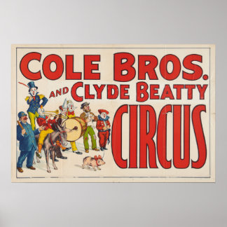 Cole Brothers und Clyde Beatty Circus Poster