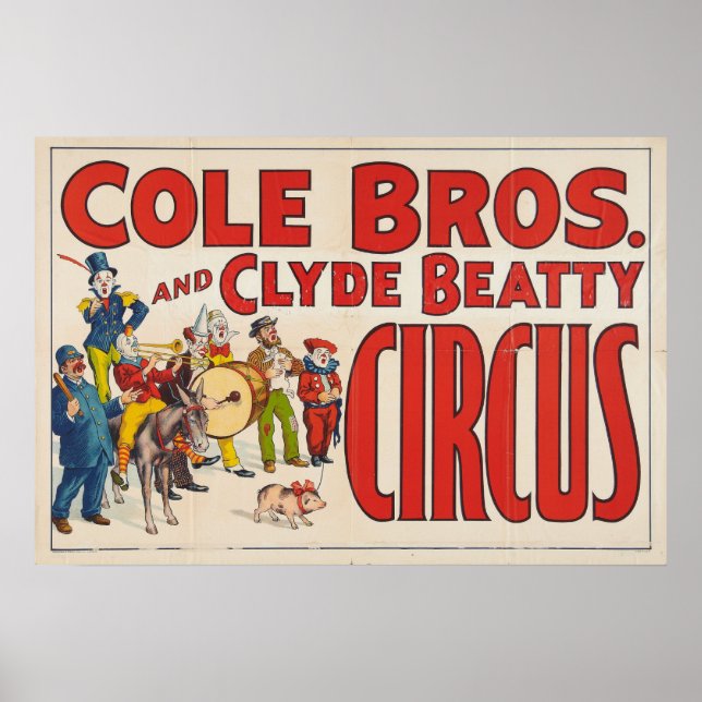 Cole Brothers und Clyde Beatty Circus Poster (Vorne)