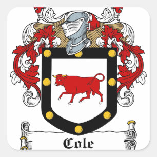 Cole-Irish-Wappen Quadratischer Aufkleber